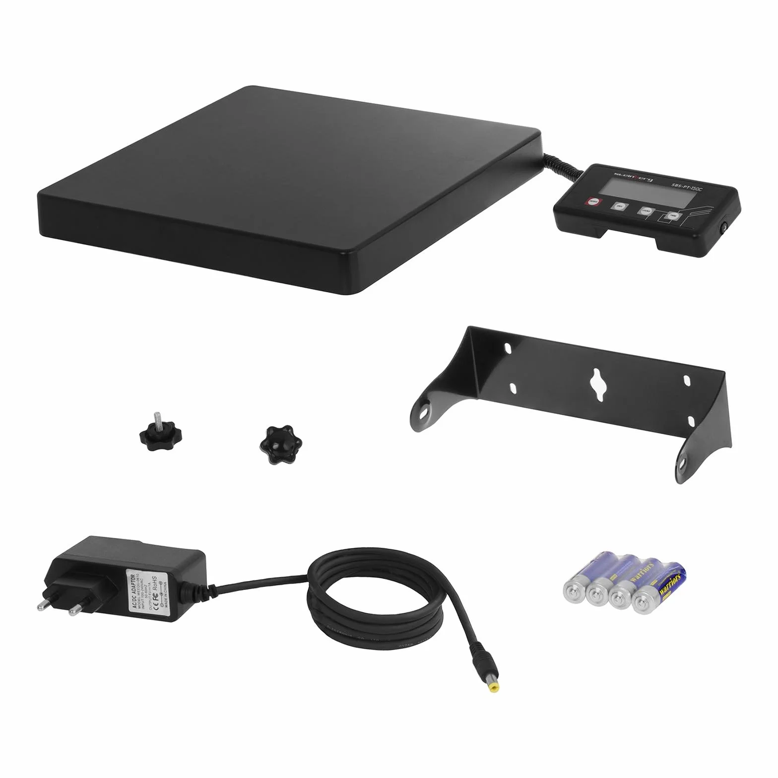 Steinberg Systems SBS-PT-150C Báscula postal digital (125 kg/20 g, superficie de pesaje de 40 x 40 cm, pantalla LCD, apagado automático)