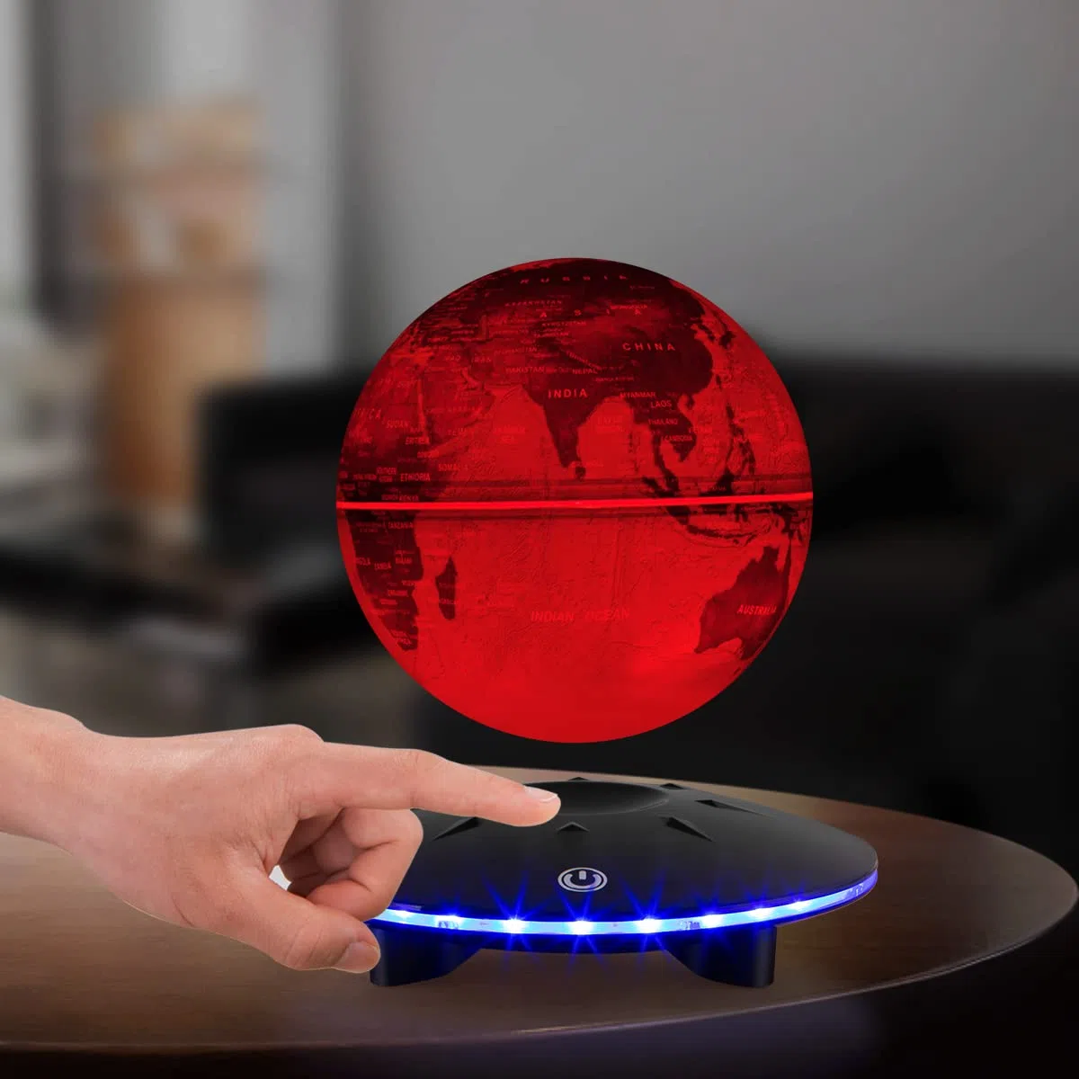Globo de levitación Bolas de levitación magnética Rotación automática Cambio multicolor LED Mapa del mundo flotante para habitación Escritorio de oficina Luces nocturnas Regalo educativo para niños