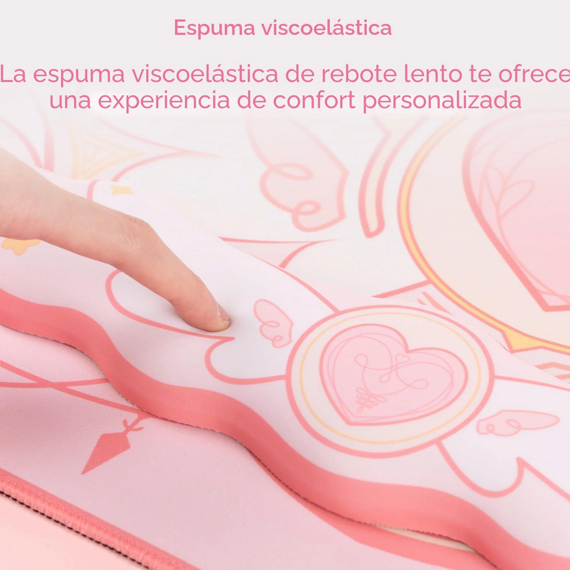 GeekShare Kawaii Alfombrilla de Ratón con Reposamuñecas Juego de Soporte - Base de Goma Antideslizante Alfombrilla de Escritorio y Reposamuñecas de Espuma con Memoria para Teclado y Ratón, Perfecto