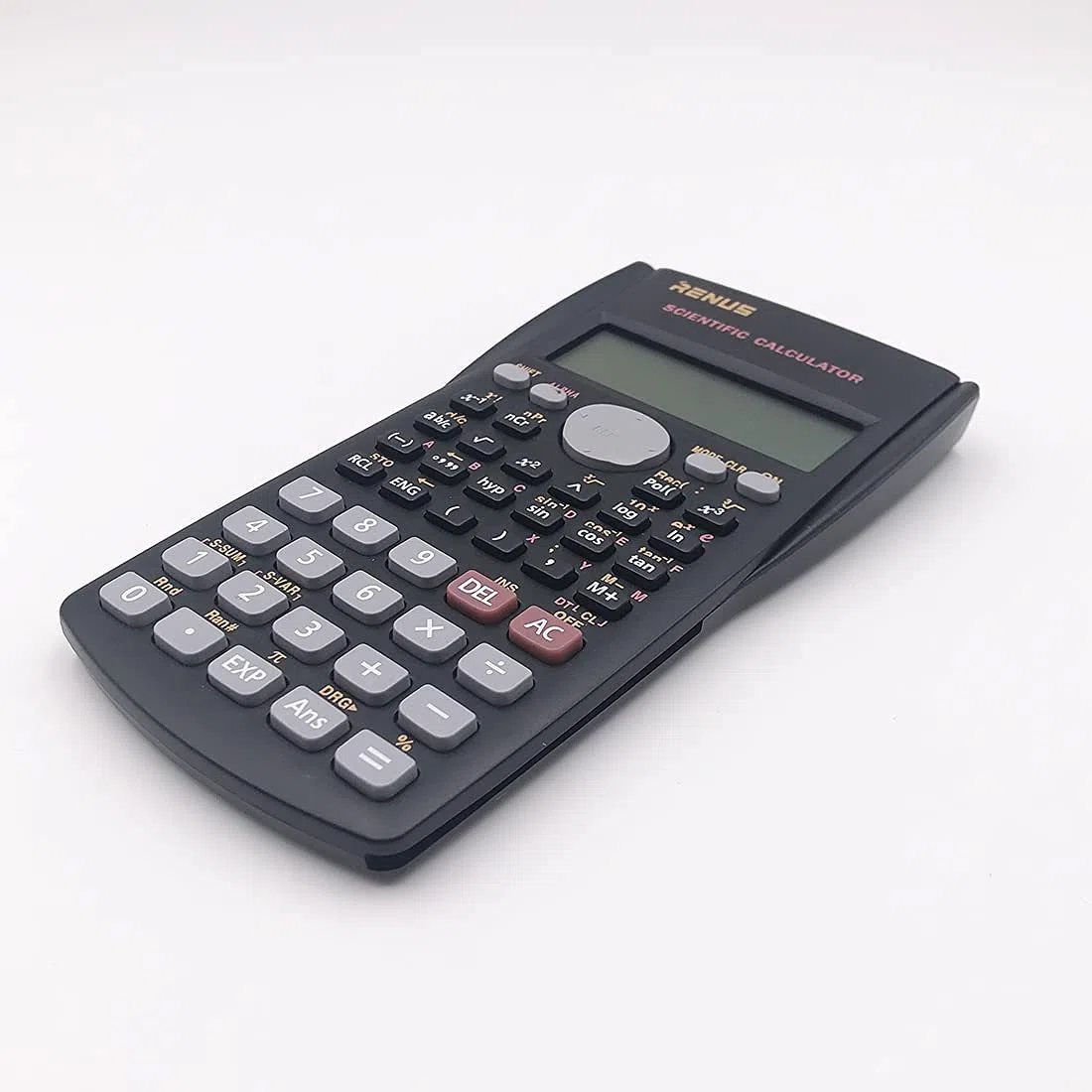 RENUS Calculadora científica de ingeniería de 2 líneas para Estudiantes y Profesores (8 Unidades, Negro)