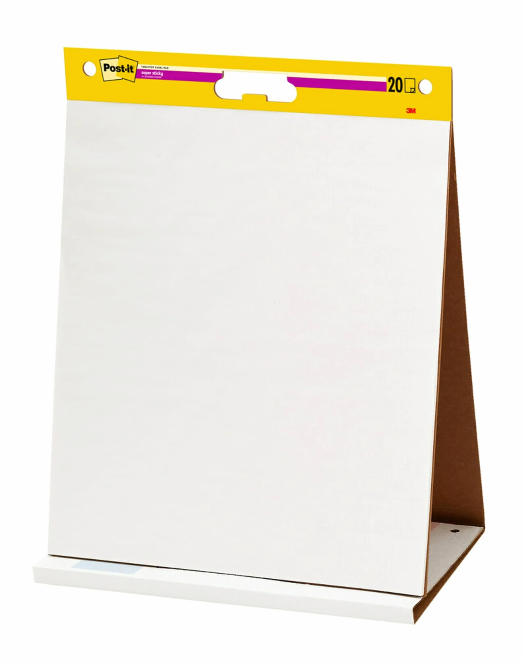 Post-It Super Sticky Notas para Reuniones, Paquete de 1 Bloc de Notas, con 20 Hojas, 584x508 mm, Color Blanco, Para Compartir Ideas y Presentar Visualmente