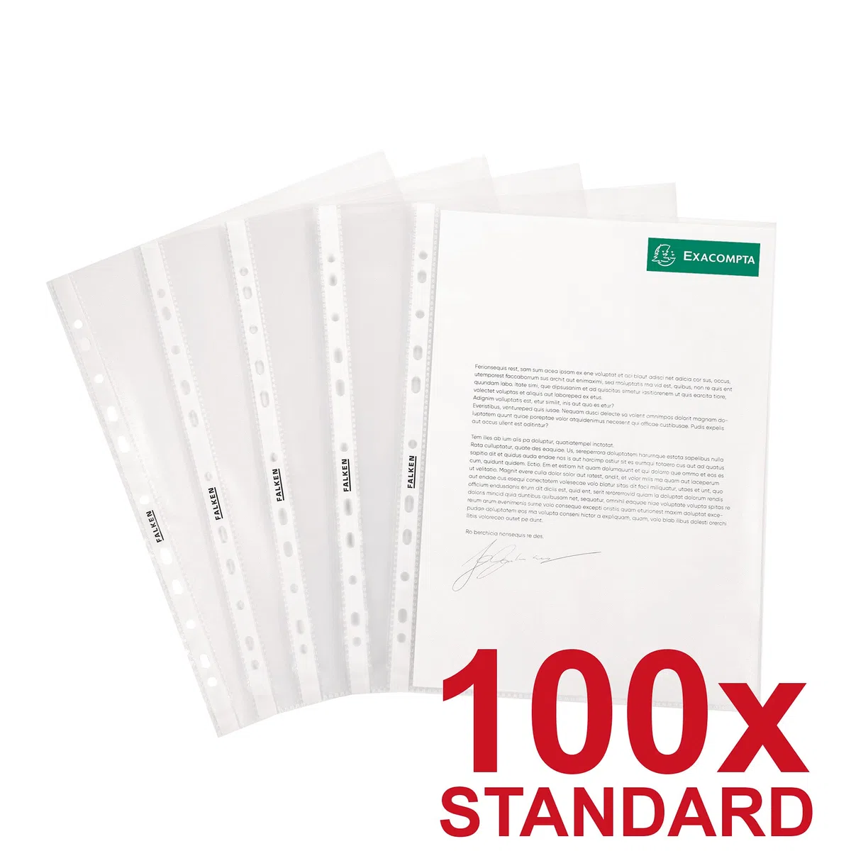 Exacompta 5100E - Bolsa de 100 fundas con multitaladros, A4 (Paquete de 4)