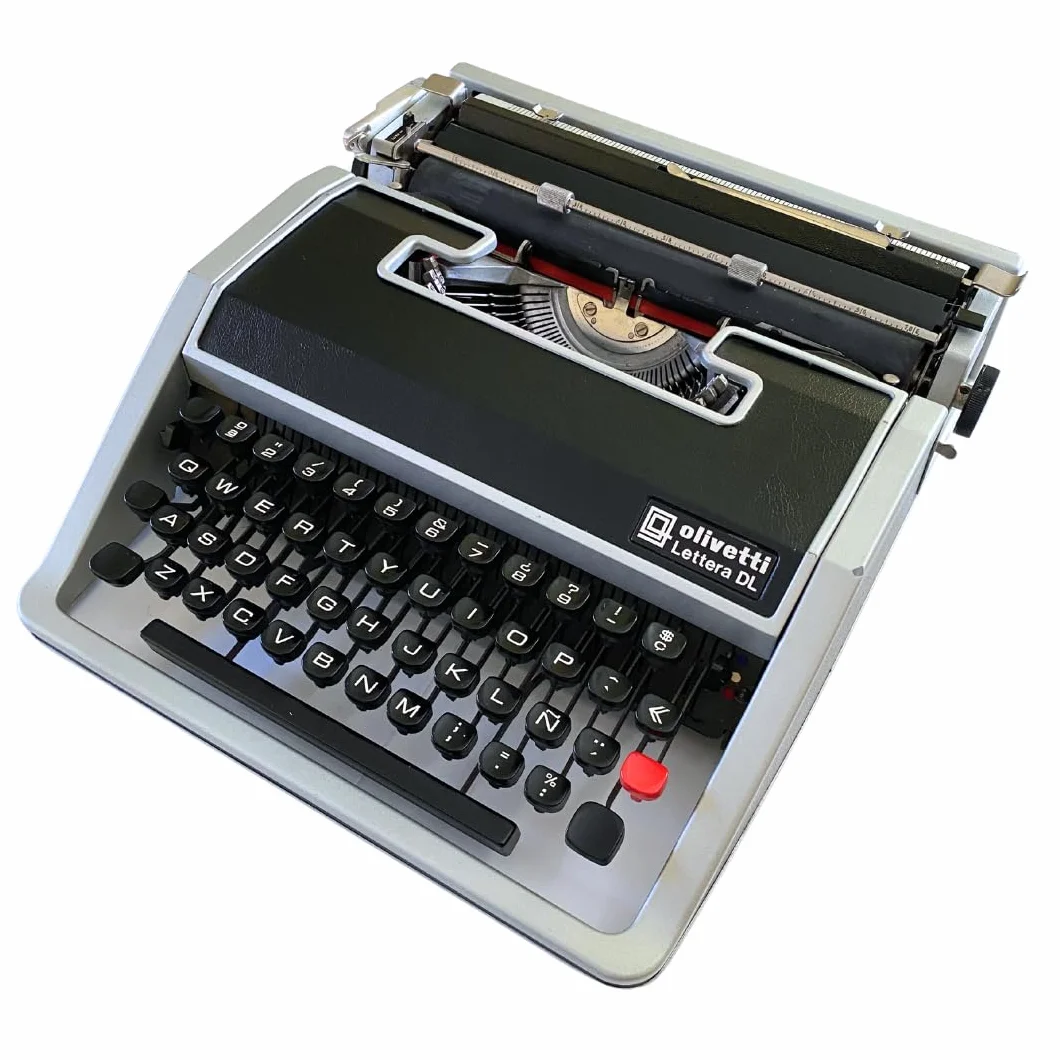 Máquina de Escribir Vintage Olivetti Lettera DL - Teclado en Castellano Revisada y Funcional Ideal para Coleccionismo - Totalmente Funcional con Maletin Original
