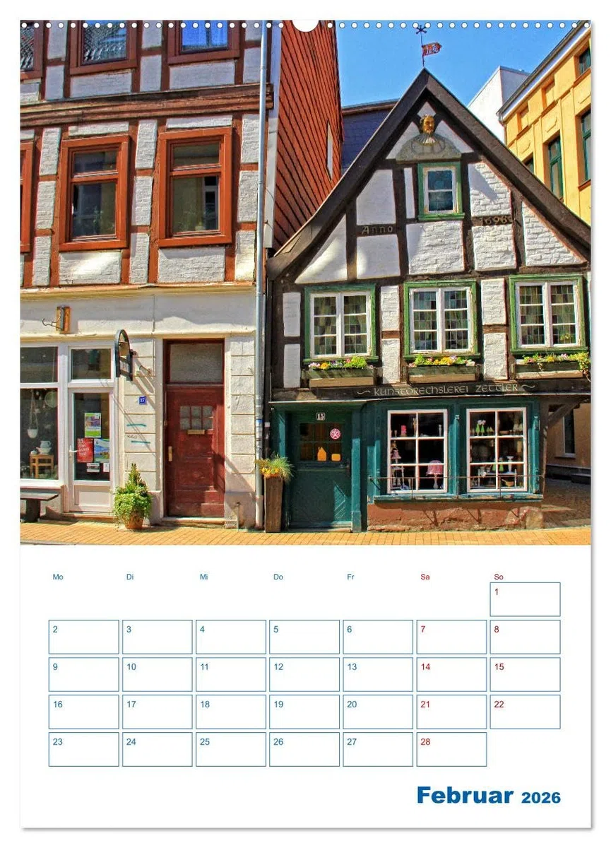 Residenzstadt Schwerin Mecklemburgo-Pomerania Occidental - Agenda (calendario de pared 2026 DIN A2 alto), calendario mensual CALVENDO