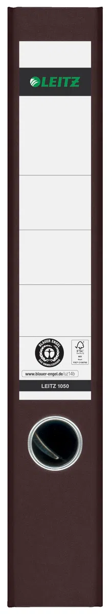 Leitz Archivador de calidad, 20 unidades, original, DIN A4, estrecho, 5 cm de ancho, papel de mármol en nubes, archivador de reciclaje, Blauer Engel, con mecánica de 180°, máxima estabilidad, marrón,