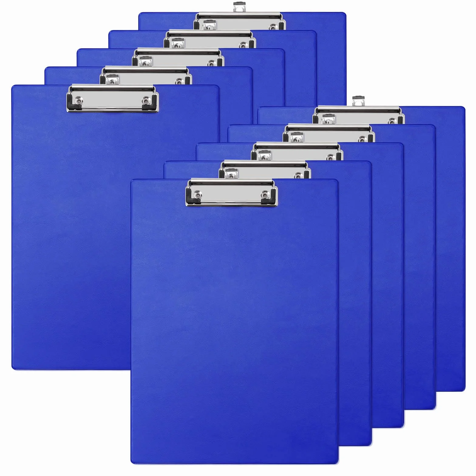 10 unidades Portapapeles A4, hecho de PVC y cartón, color azul, para Oficina, Hospital, Restaurante, Almacén