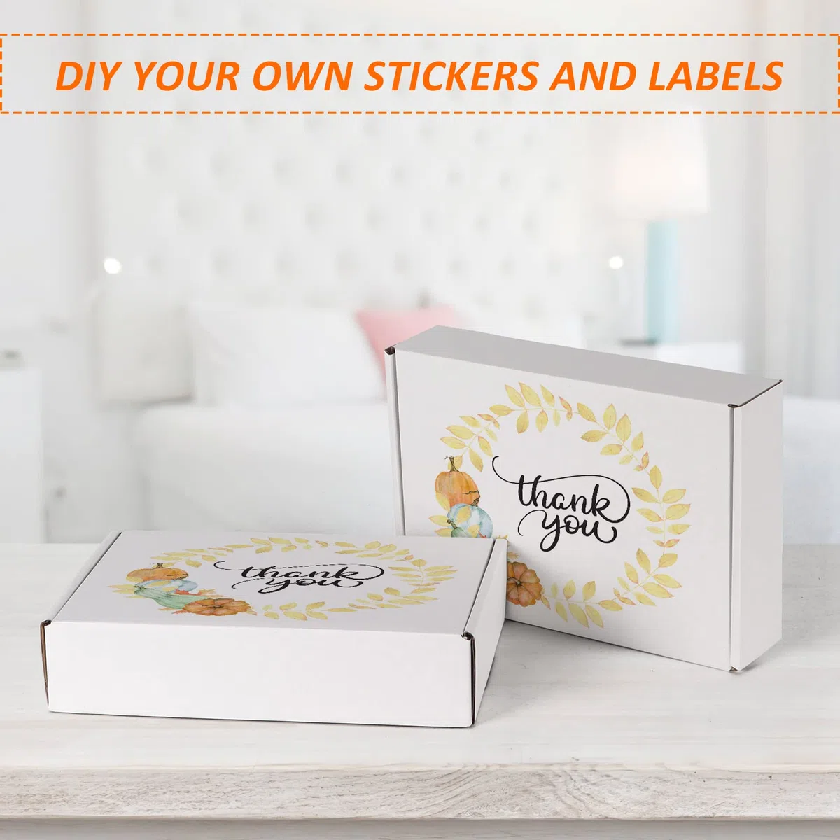 HORLIMER Paquete de 50 Cajas de Carton con Tapa para Envios de Paquete, 22.9 x 15.3 x 5.1cm Cajas Carton Regalo Blanco, Cajas Embalaje para Pequeñas Empresas