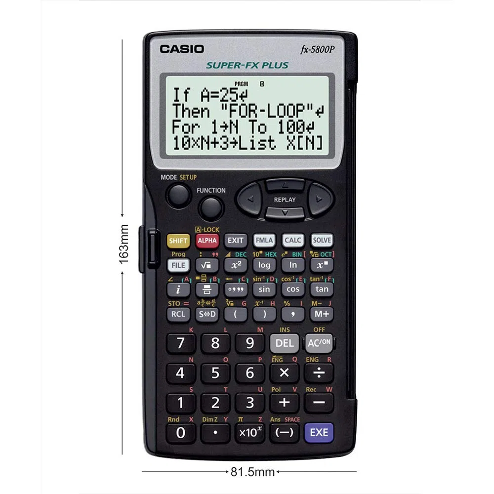 Casio FX-5800P - Calculadora programable, 15.1 x 81.5 x 163 mm, Color Negro