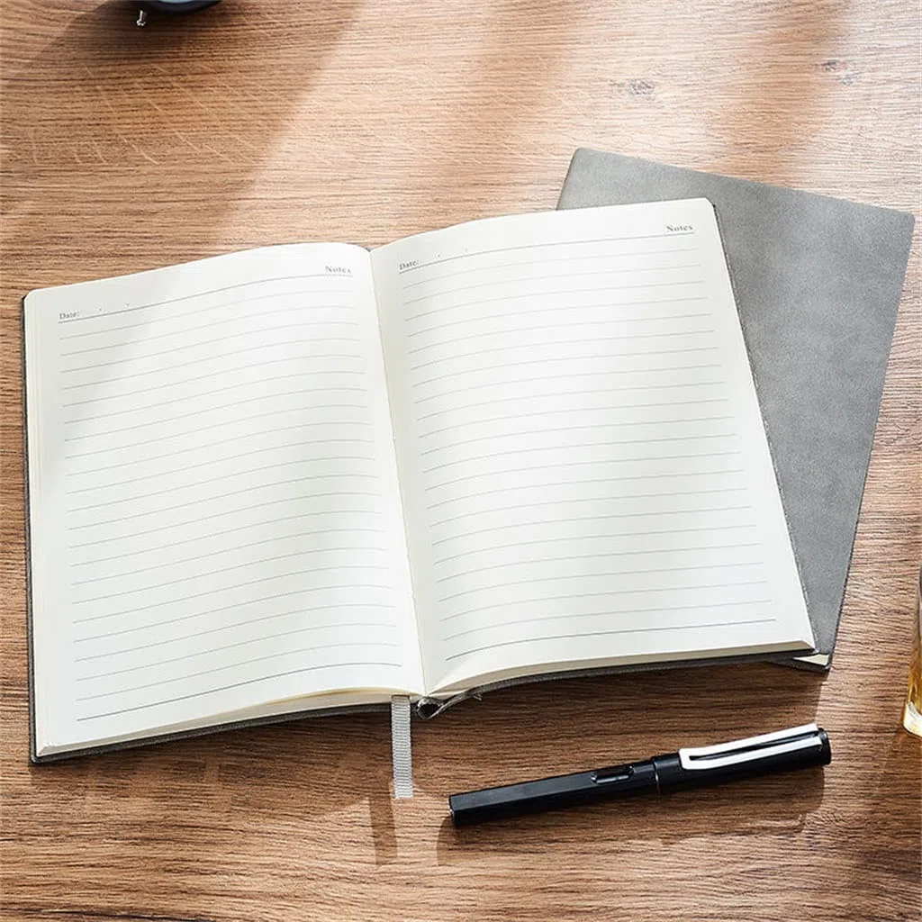 EDDGE Diario de Negocios Grande A5, Cuaderno de Oficina de Cuero, Agenda, Diario, páginas de línea, Bloc de Notas, 260 Hojas