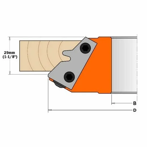 CMT Orange Tools 695.011.01 - Par de cuchillas para encastres en angulo recto 45 grados (43x23x2)