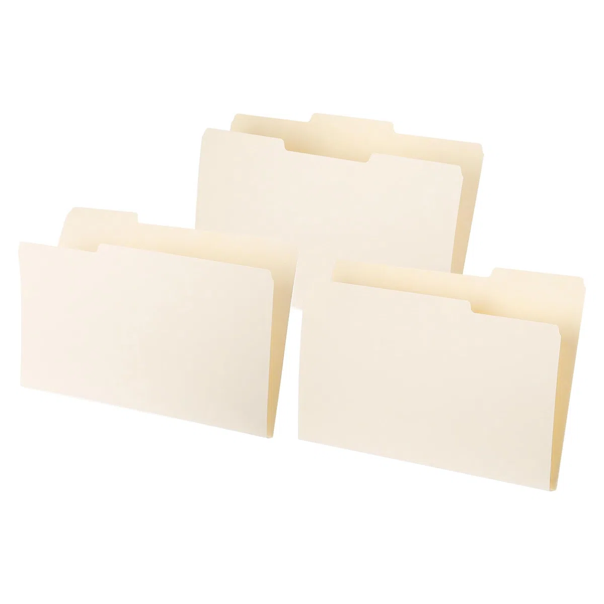 PATIKIL 50 carpetas de manila, carpetas de archivos de manila de tamaño legal, organizador de papel de corte de 1/3 a granel para aula, hogar, oficina, papeleo, 8.5 x 14 pulgadas, pestaña en