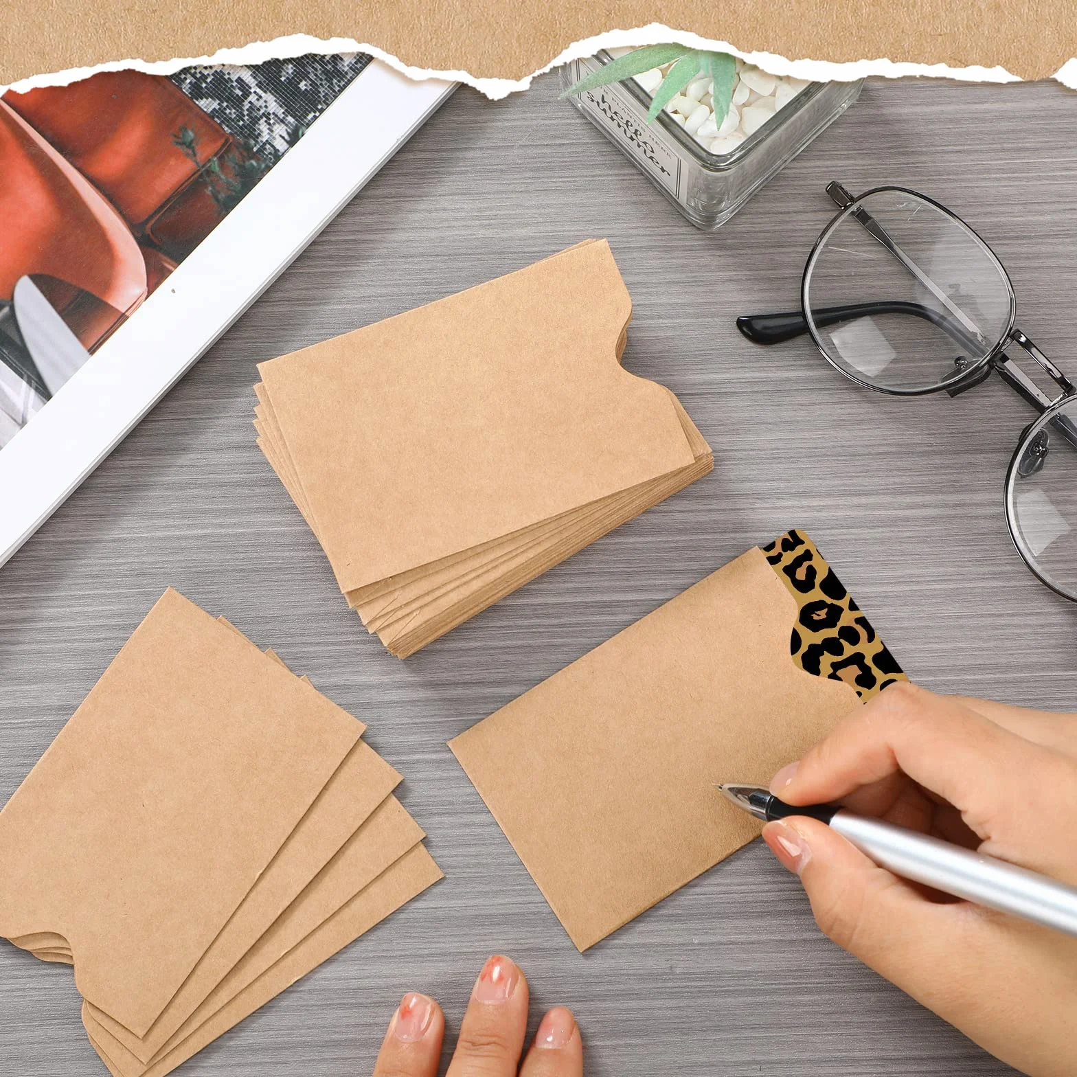 Paquete de 500 fundas para tarjetas de crédito de 2.4 x 3.5 pulgadas, funda para tarjetas de regalo, sobres en blanco para tarjetas de regalo, protector de tarjetas de débito para oficina, tarjetas de