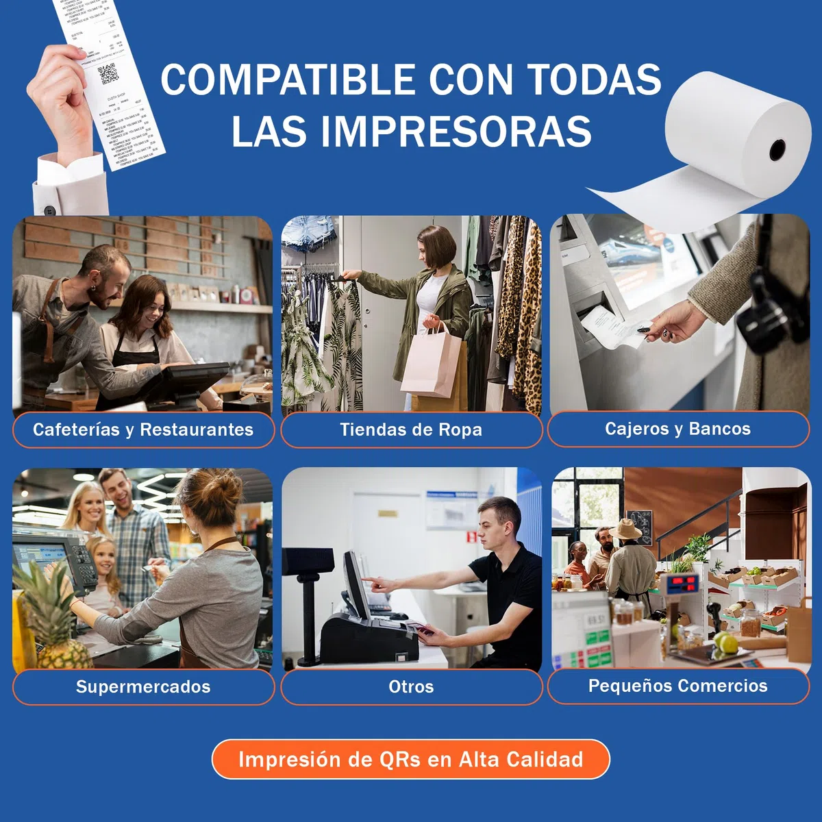 25 Rollos de Papel Térmico Premium 80x80 mm XXL Cia&Co, Alto Gramaje Blanco, BPA Free, Mandril 15 mm, Línea Roja, Compatible TPV POS ePOS, QRs y Códigos de Barras Legibles para VeriFactu y TicketBai