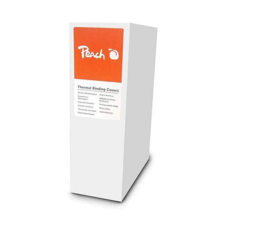 Carpetas de encuadernación térmica de Peach, color blanco, para 30 hojas (A4, 80g/m2), 100 unidades - PBT406-03