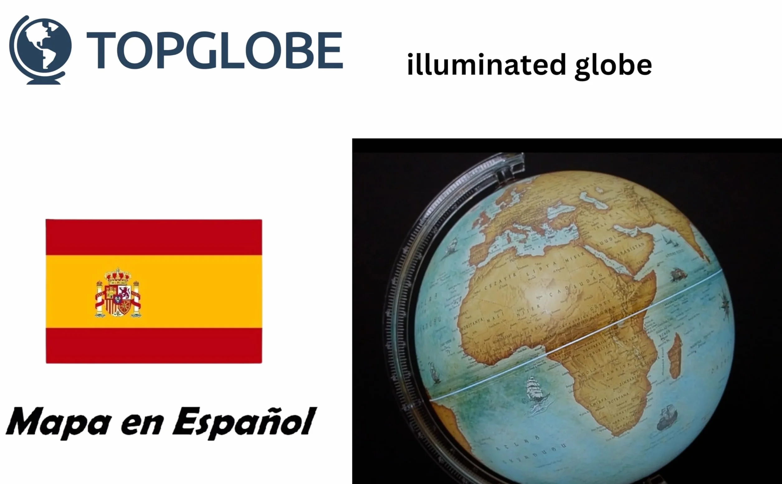 Globo Terráqueo Iluminado 20 cm Mapa Español USB Con Pines | Luz LED USB Type C Base Gráfica 20 Pines Extraíbles Para Escritorio Escuela Habitación Y Regalo Educativo