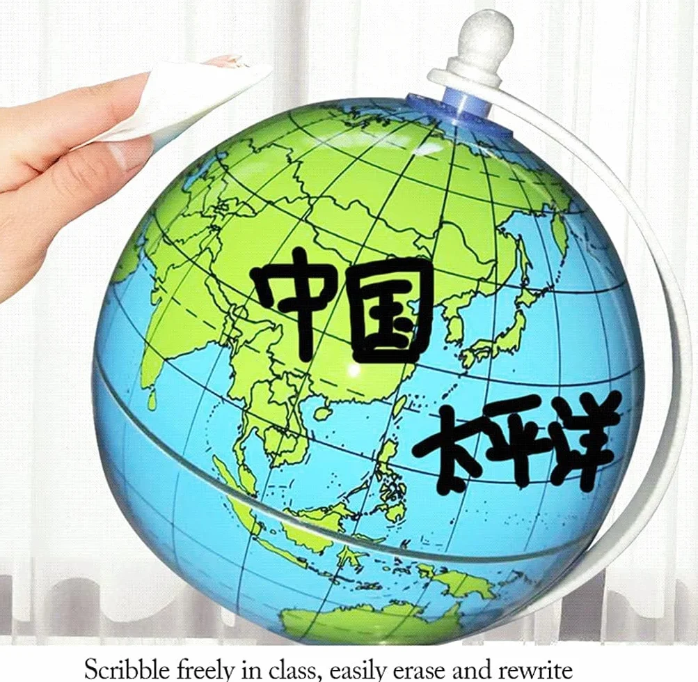 Globos Geográficos Globo terráqueo de Escritorio con Base de Metal, Globo Reutilizable para niños y Profesores, Globo geográfico pequeño, decoración del hogar para Escuela