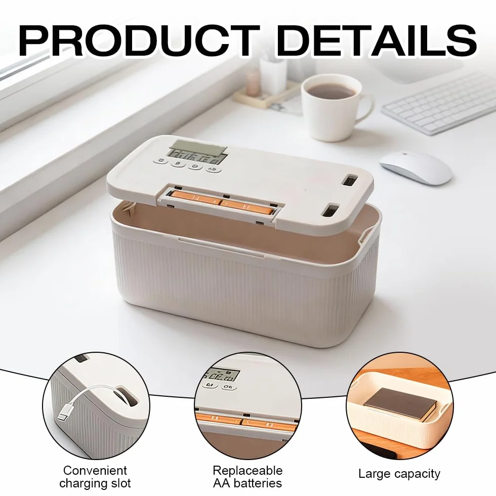 Caja fuerte con Temporizador y Bloqueo Seguro para Control de Adicciones