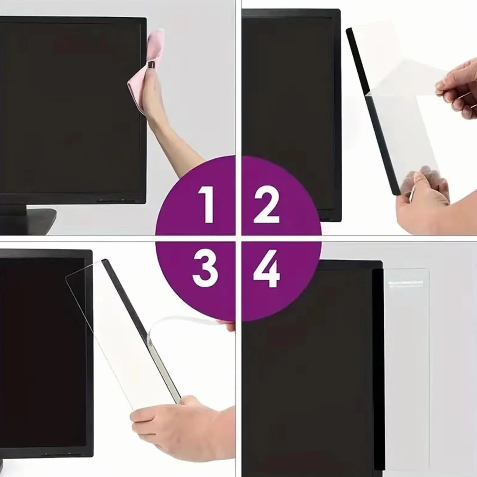 Porta Notas Para Monitor | Panel Lateral Acrílico Transparente Para Computadora | Organizador Adhesivo De Mensajes Para Escritorio Con Montaje Lateral Y Accesorios De Oficina Para Teléfono Y