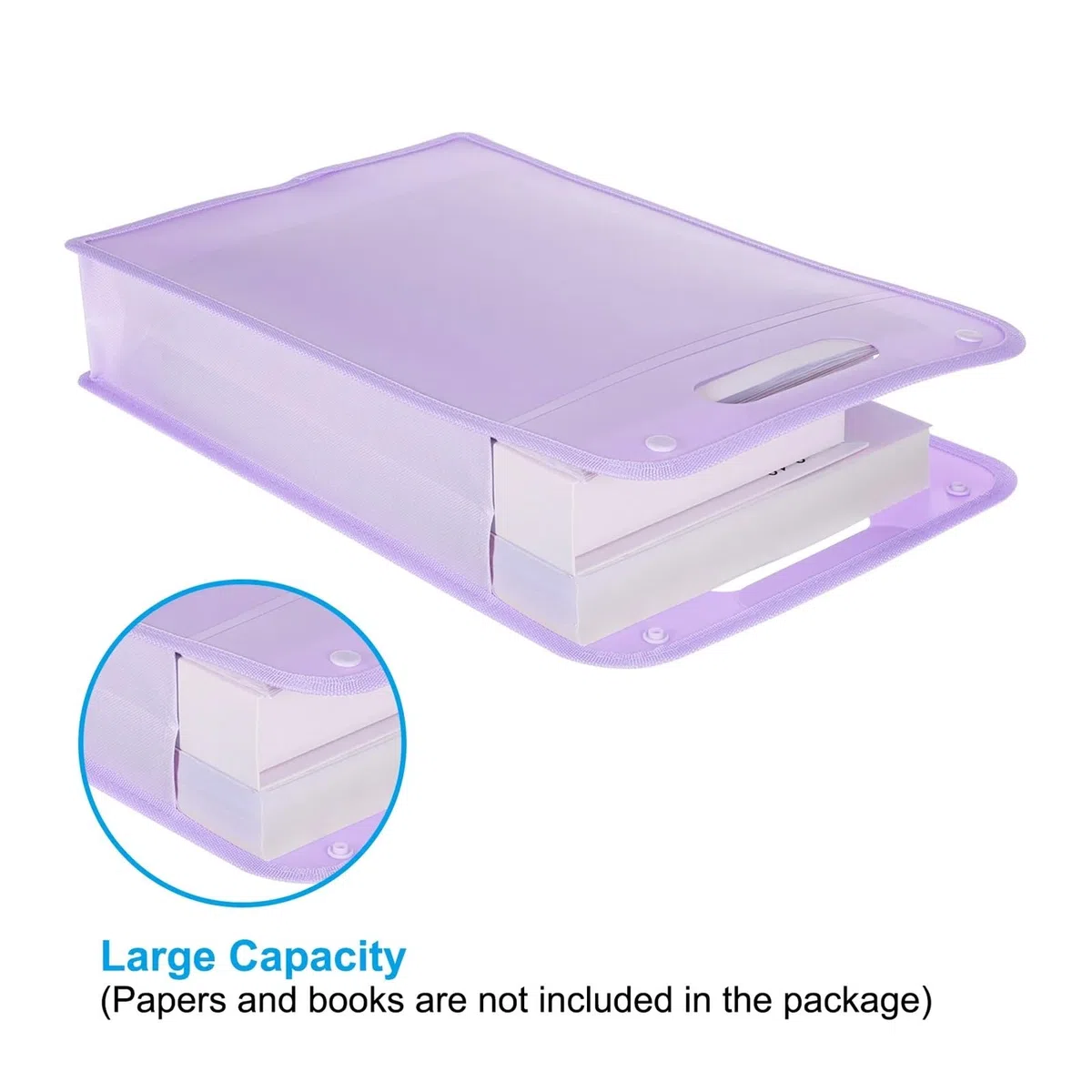 Carpeta de archivos expandible de 1/2 pieza, tamaño A4, organizador de archivos de acordeón de plástico con botón a presión for aula, oficina, negocio, hogar y almacenamiento.(Yellow 2Pcs)
