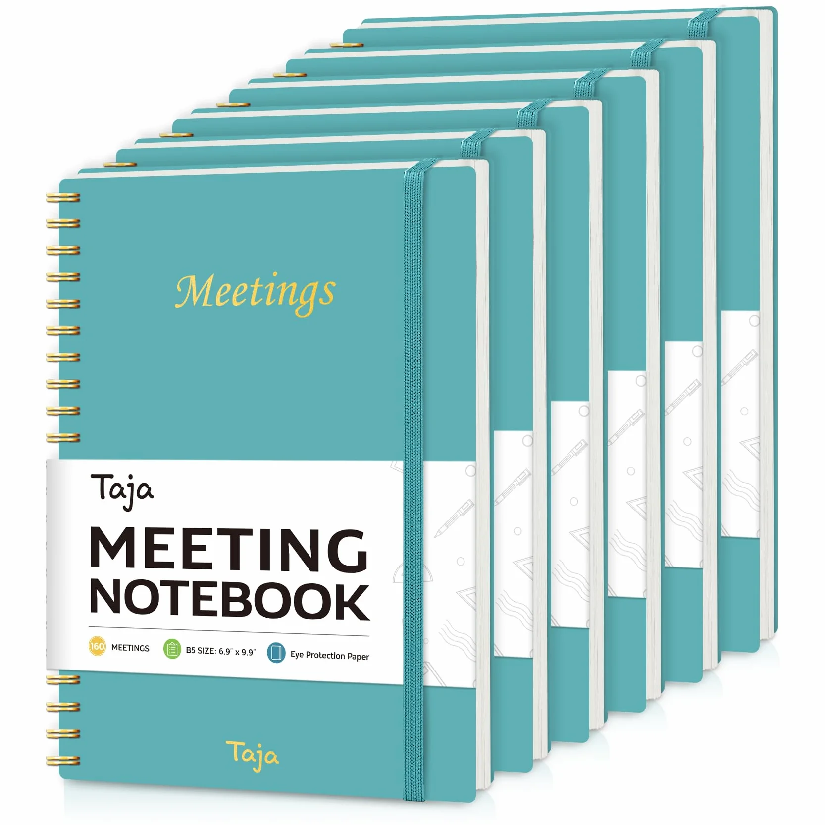 Paquete de 6 cuadernos de reuniones para organización del trabajo, cuaderno planificador de trabajo con elementos de acción, agenda para tomar notas, 160 páginas (6.9 x 9.9 pulgadas), organizador de