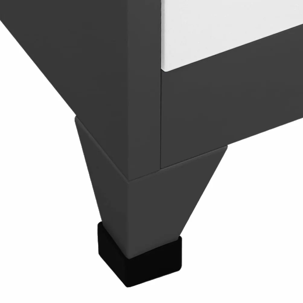 vidaXL Taquilla Armario Casillero Acero Gris Antracita Blanco 90x40x180 cm