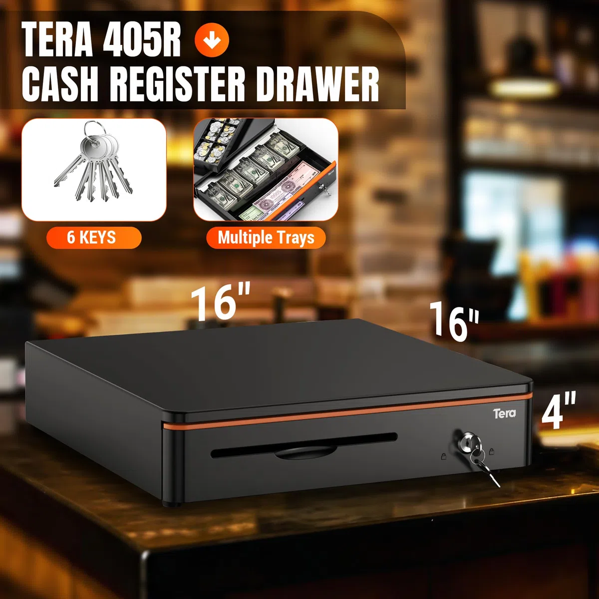 Tera Cajón de Caja Registradora para Sistema POS RJ12