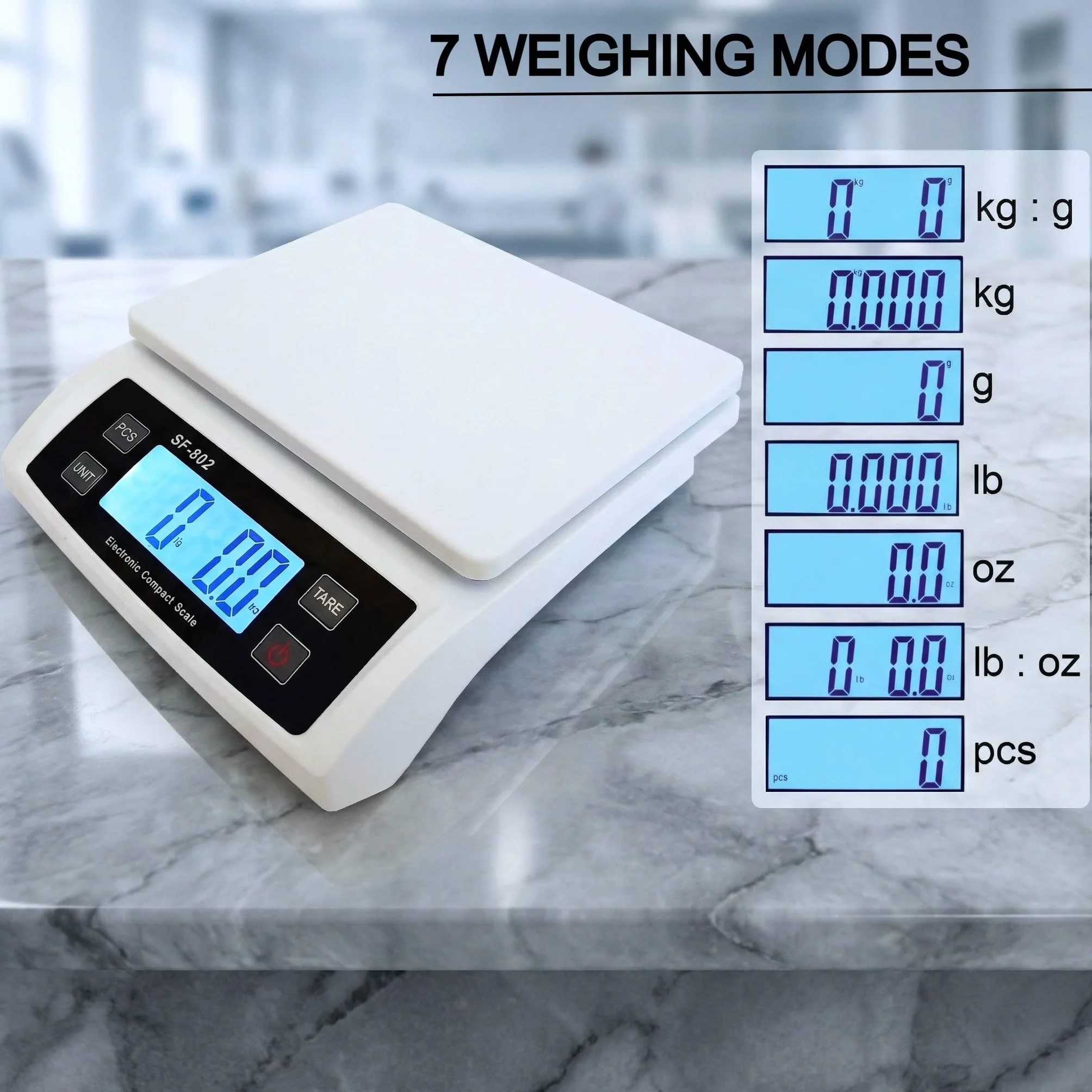 Báscula Digital para Envíos 30kg, Balanza de Paquetería con USB y Red