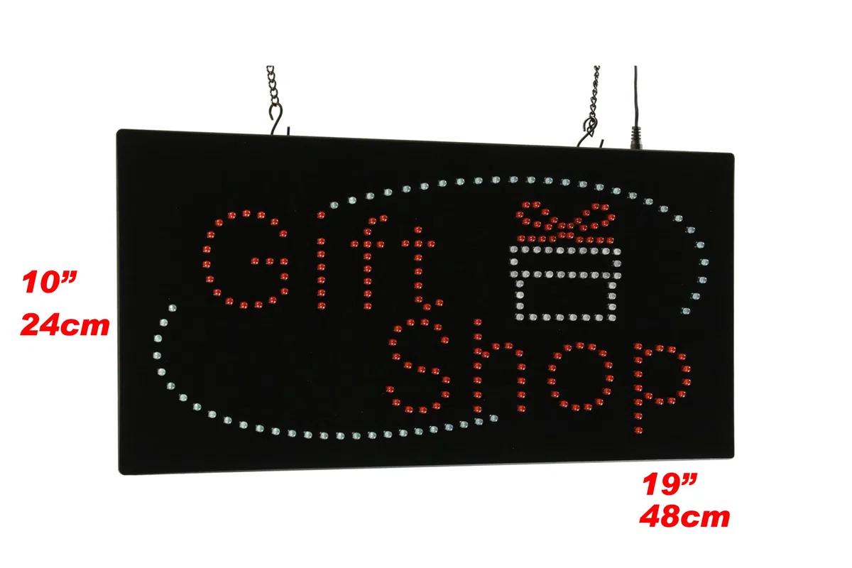 Señal de tienda de regalos de 48,26 cm, señalización con luz LED de neón, tienda, ventana, tienda, negocio, exhibición, regalo de gran apertura, recuerdo