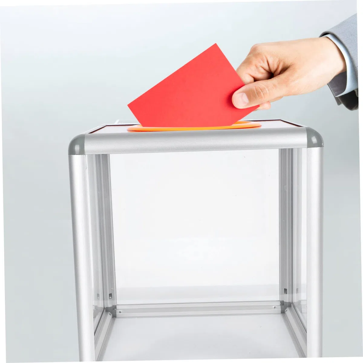 Caja Transparente para Sorteos Diseño Simple y Aleación de Aluminio Resistente al Óxido, Adecuado para Buzón de Oficina y Papeleo