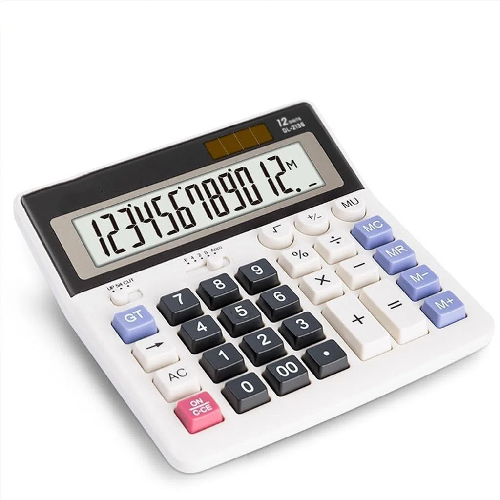 Calculadora De Escritorio, Negocios For Oficina Financiera, Batería 12 bits, Fuente Alimentación Solar