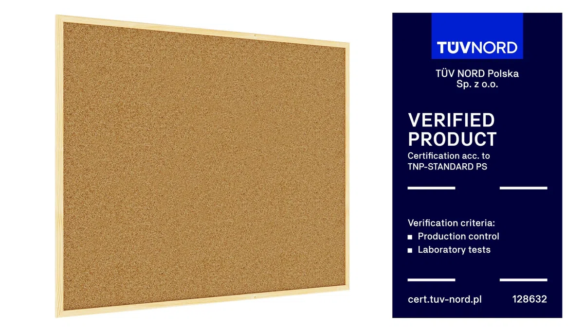 ALLboards Tablón de Corcho con Marco de Madera 100x80cm, Tablón de Anuncios de Corcho Tablón de Anuncios