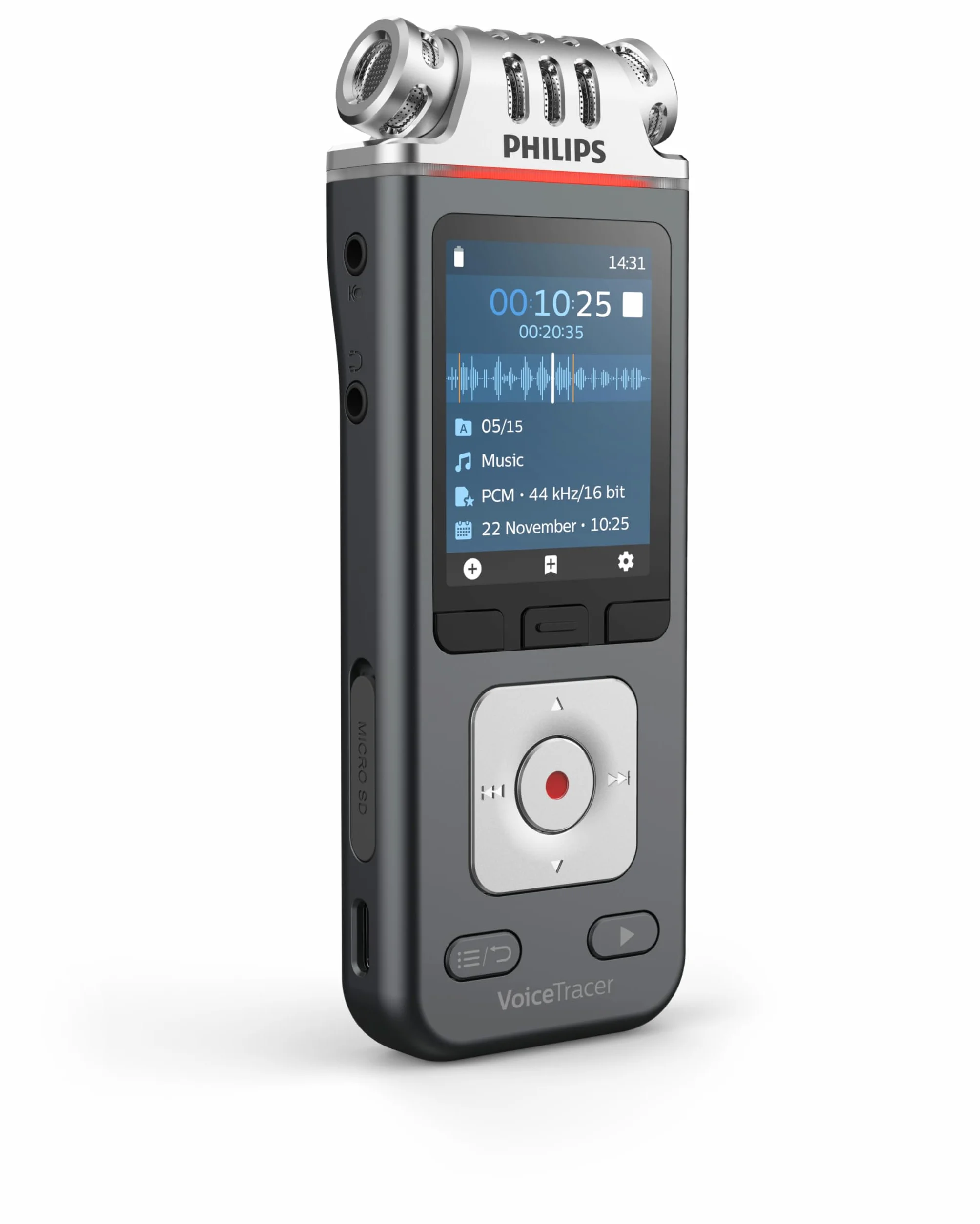 Philips VoiceTracer Nero, Grigio