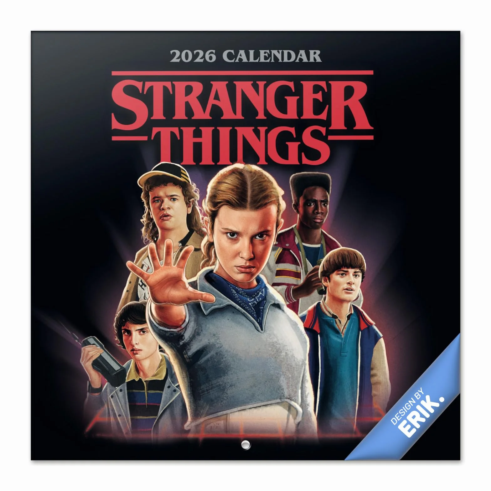 Grupo Erik Calendario Stranger Things 2026 pared - Almanaque pared 2026 : Planificador mensual Con espacio para Anotar, Ilustraciones y Fácil de colgar (30x30cm) - Stranger Things Merchandising