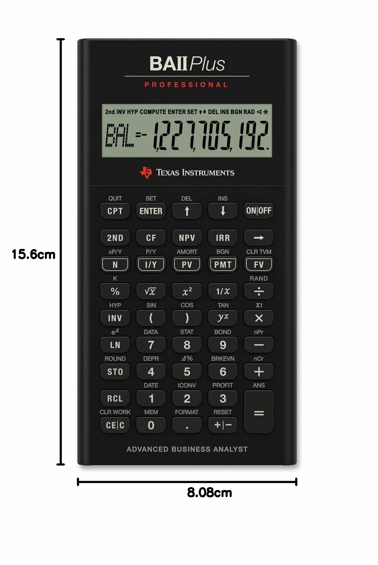 Texas Instruments BA II Plus Professional Calculadora, negro