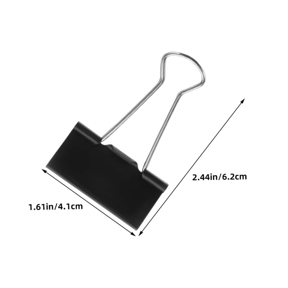 SEWACC 60 piezas Clips de Metal Negro para Oficina Sujeción Resistente Papeles Facturas Organizador Reutilizable