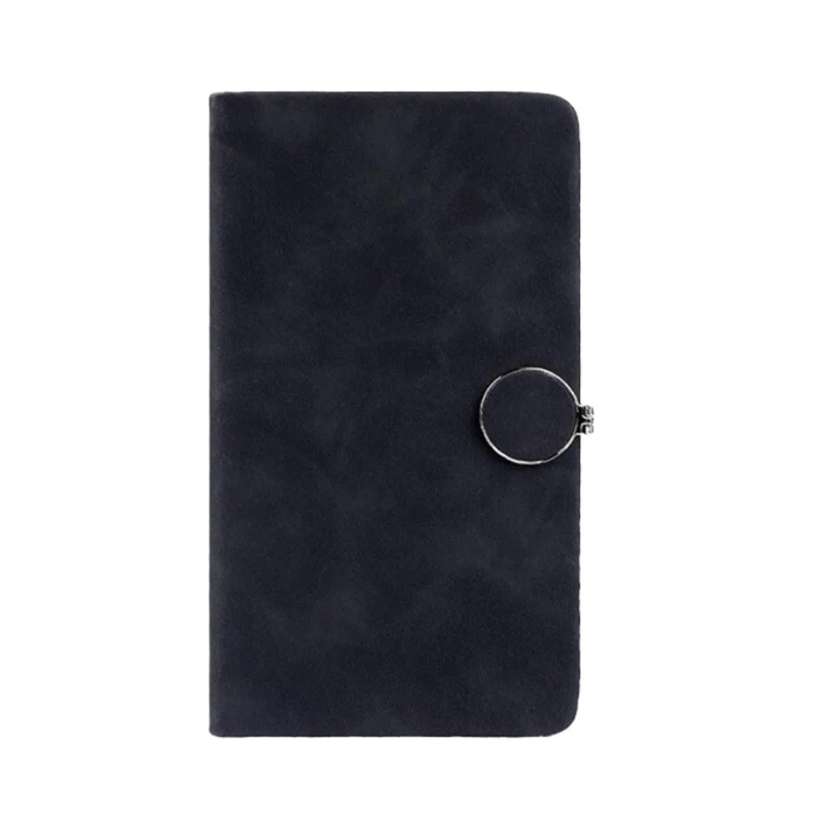 Bloc-Notes libreta Cuaderno De Viaje Tamaño A6 con Cierre Magnético Redondo Material Escolar(Black)