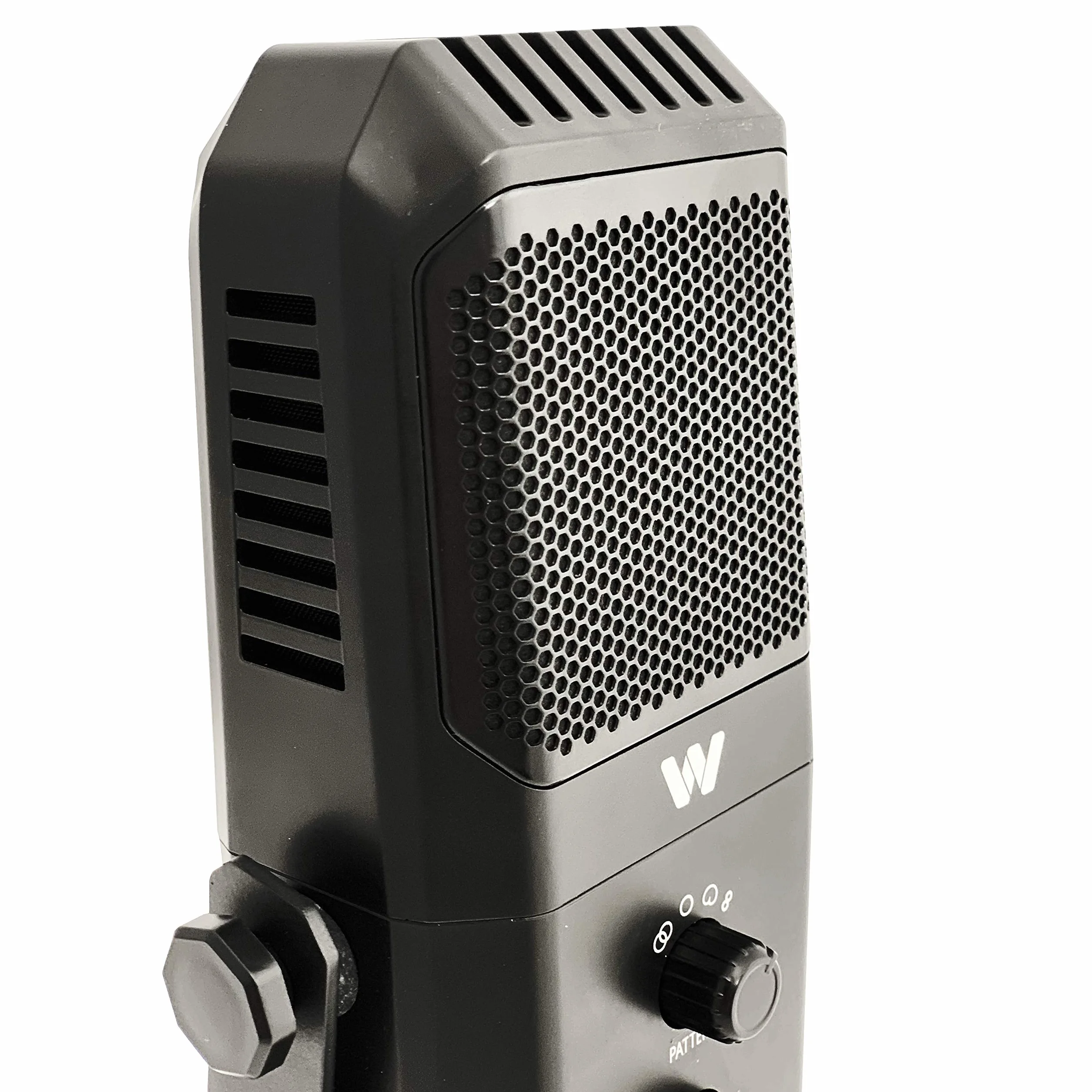Woxter Mic Studio 100 Pro - Micrófono Profesional de Condensador (cardioide y omnidireccional, 3.5mm, tecnología vertigain, Compatible con Youtube, Skype, Twitch), Color Negro