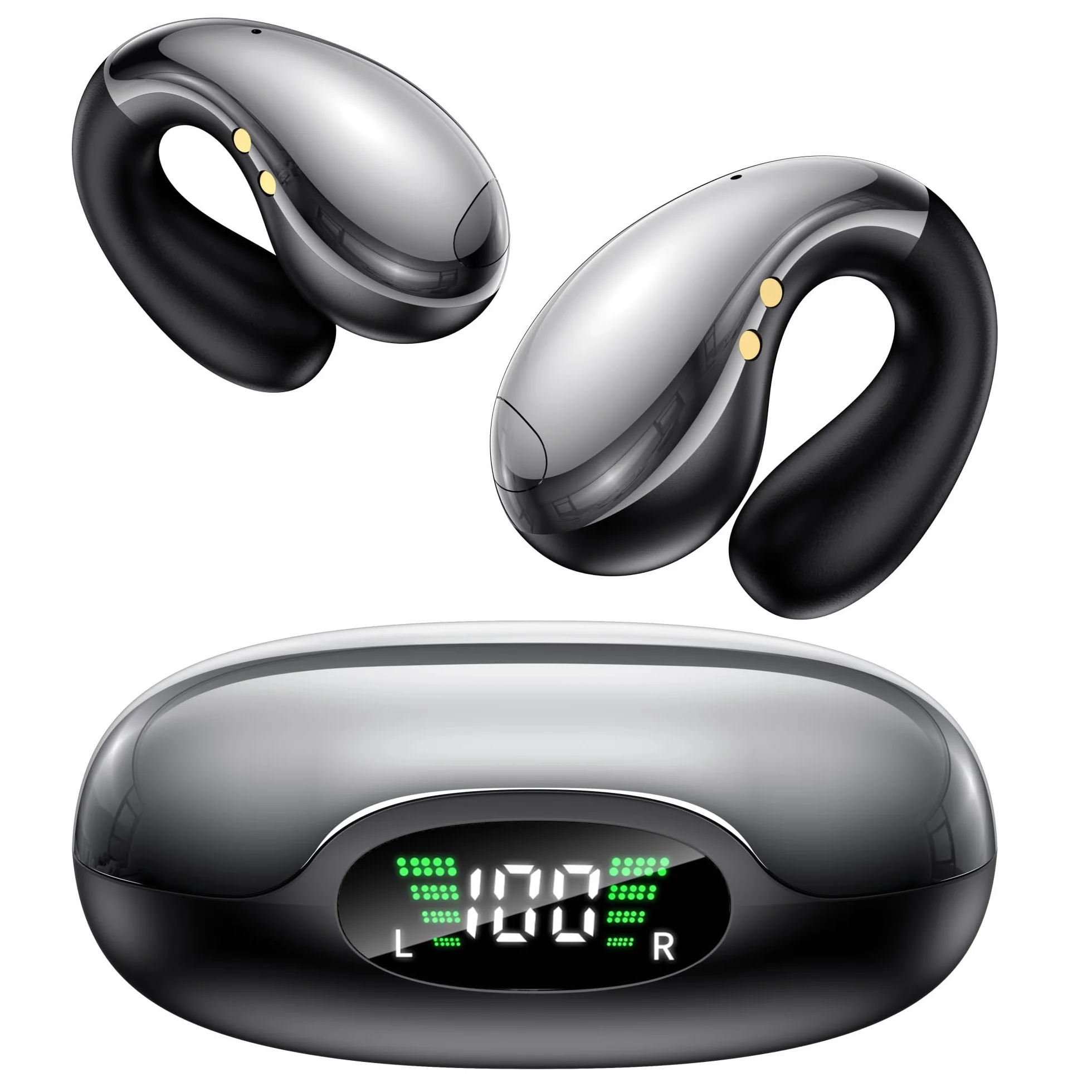 Boytond Auriculares Traductor En Tiempo Real - Traductor Instantaneo de Voz, Auriculares Inalambricos con IA, 164 Lenguas, Traducción Simultánea, Audio Hi-Fi y Pinganillo Multilingüe, Glaciar Negro
