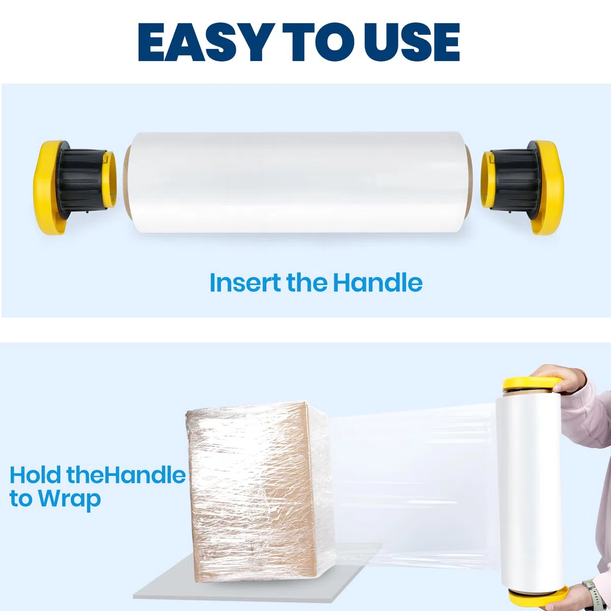 ADHES TAPE Film Transparente Para Embalar Alta Elasticidad Estiramiento 380mm x 305m,4 roll, 60 Gauge Resistencia Industrial Film Elástico, para Paletizar Embalaje, Mudanzas y Envoltura Wrap