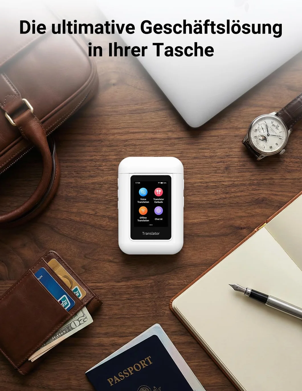 ANFIER A8 traductor auriculares, traductor en tiempo real de IA sin conexión con ChatGPT, sin aplicación independiente, traductor de voz sin Internet para 16 idiomas, traducción en línea para 144