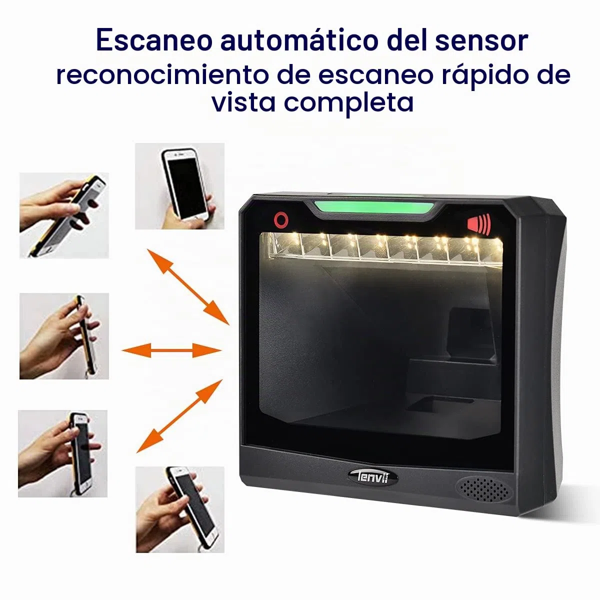 LENVII E688 Escáner de código de Barras Lector de código de Barras 1D / 2D / QR, escáner de código de Barras omnidireccional automático, escáner de código de Barras de Escritorio para Windows/Mac