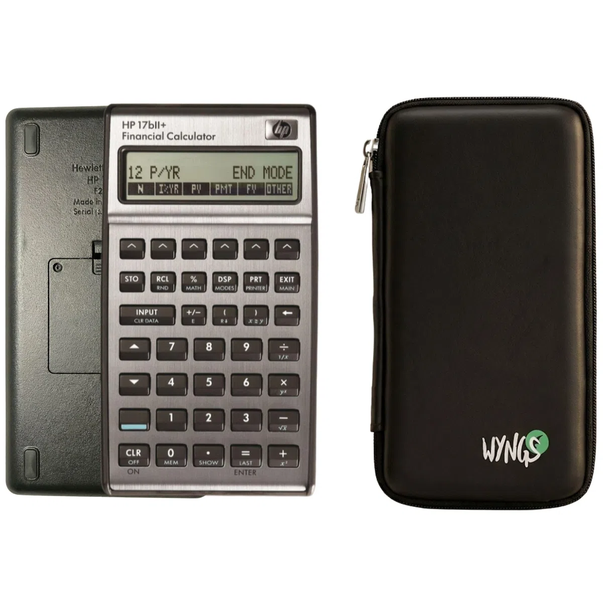 HP 17BII+ - Calculadora financiera + funda protectora WYNGS, color negro