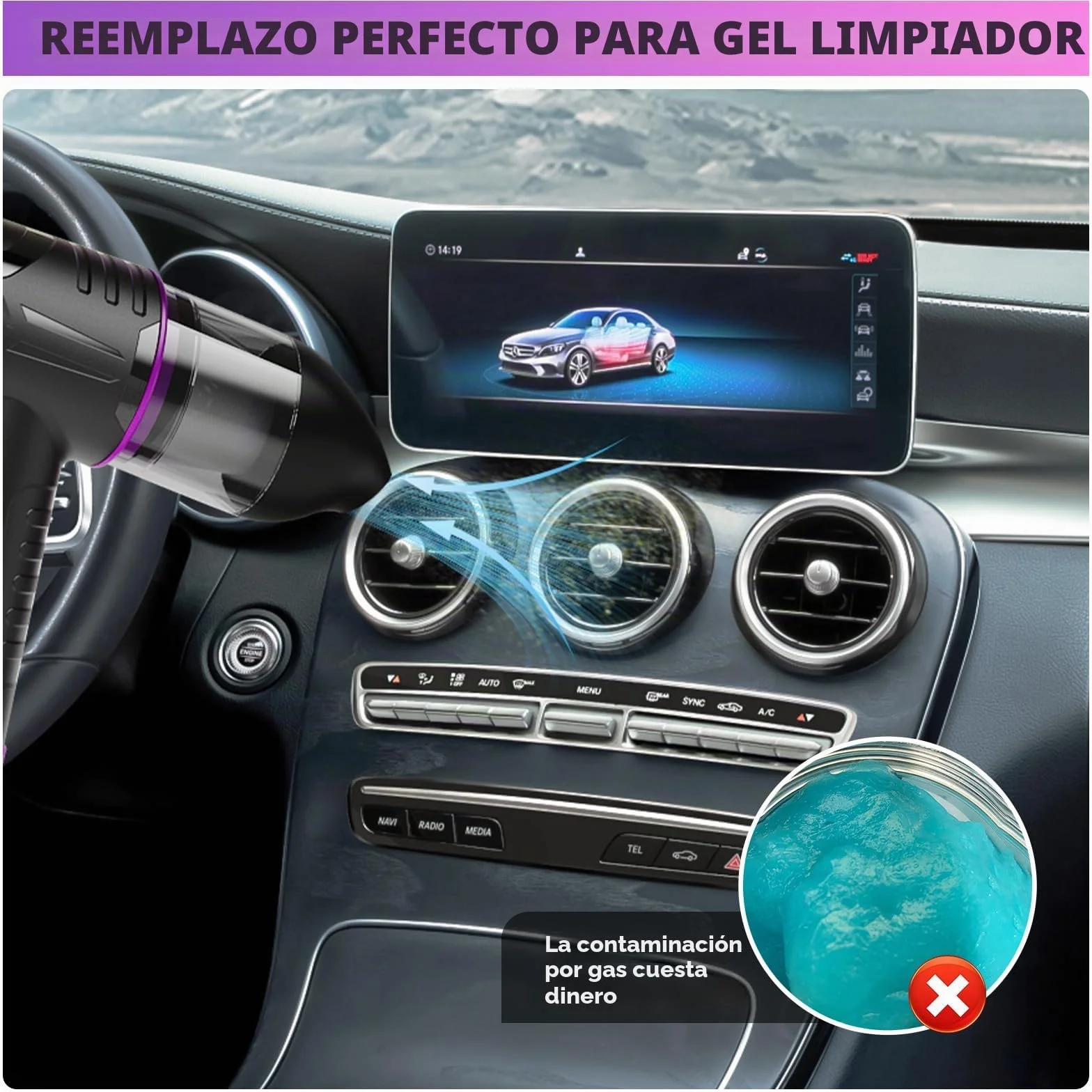 Hoofun Soplador de Polvo Eléctrico y Aspirador 2 en 1, 100000 RPM, 10Kpa Soplador Aspirador Portatil, 3 Velocidades Soplador Aire Comprimido Sin Cable con LED para PC, Sofá, Coches, Hogar 7600 m Ah