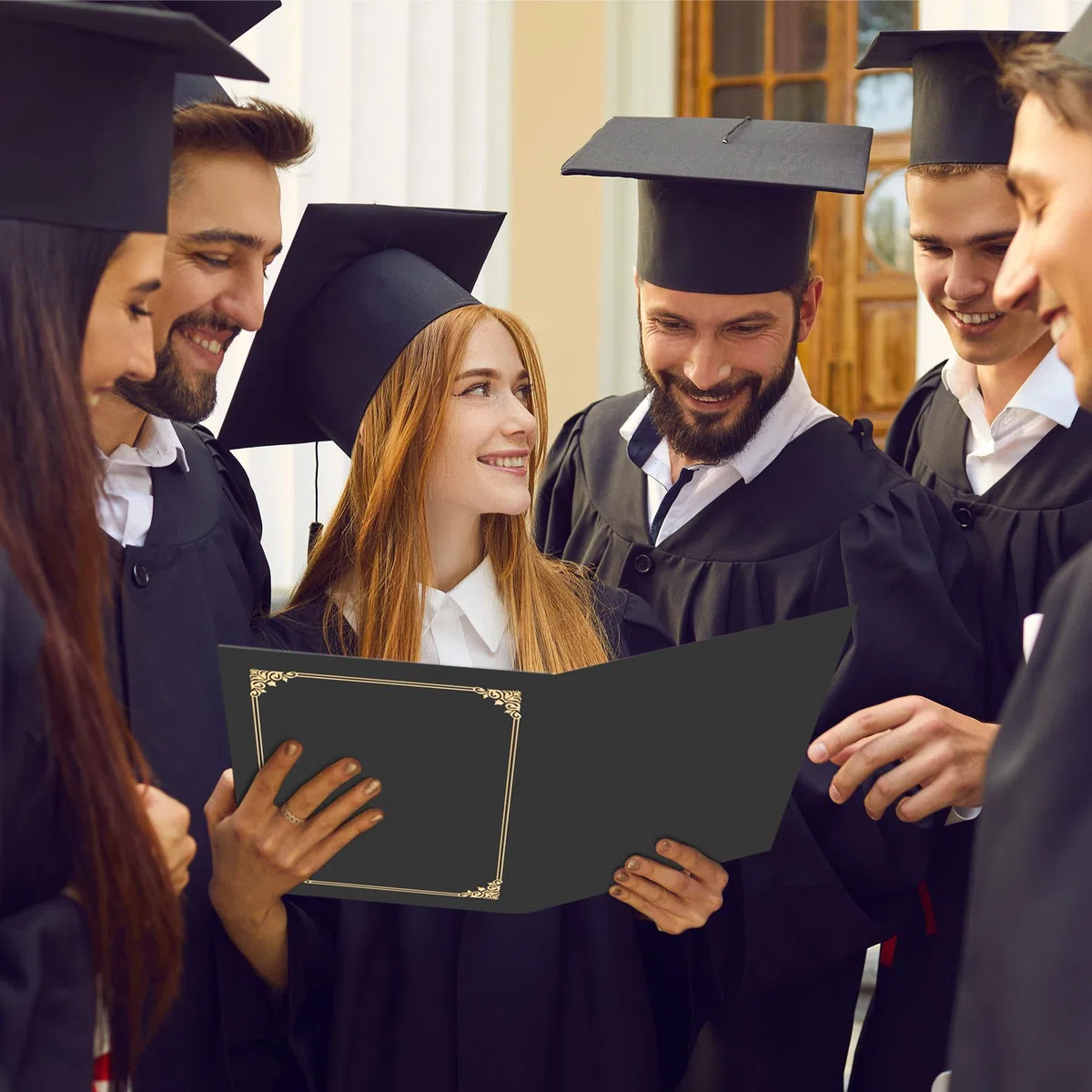 HAUTOCO 90 soportes para certificados, carpetas de diploma, cubiertas de documentos con borde de lámina dorada para cartulina de tamaño carta de 8.5 x 11 pulgadas, premio, graduación