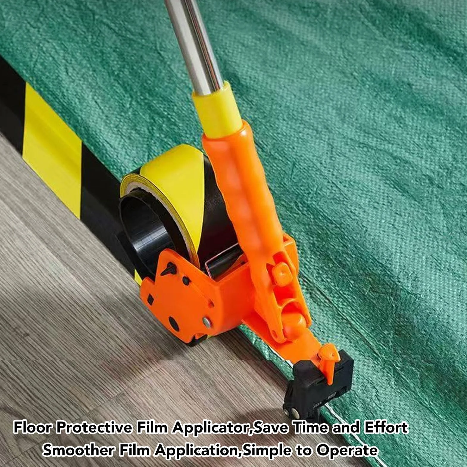 Sxhlseller Aplicador de Cinta de Piso Resistente, Aplicador de Pegatinas con Rodillo, Herramienta Manual de Marcado de Cinta de Empuje para Entrada, Almacén, Pasillo, Dispensador de Cinta