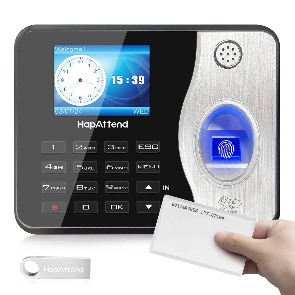 Tarjetas RFID compatibles con reloj de tiempo MB1, MB2, TC1, TC2, TC7 – Insignias delgadas de proximidad RFID, para HapAttend H1, H2, H3, relojes de tiempo para pequeñas empresas, 10 unidades