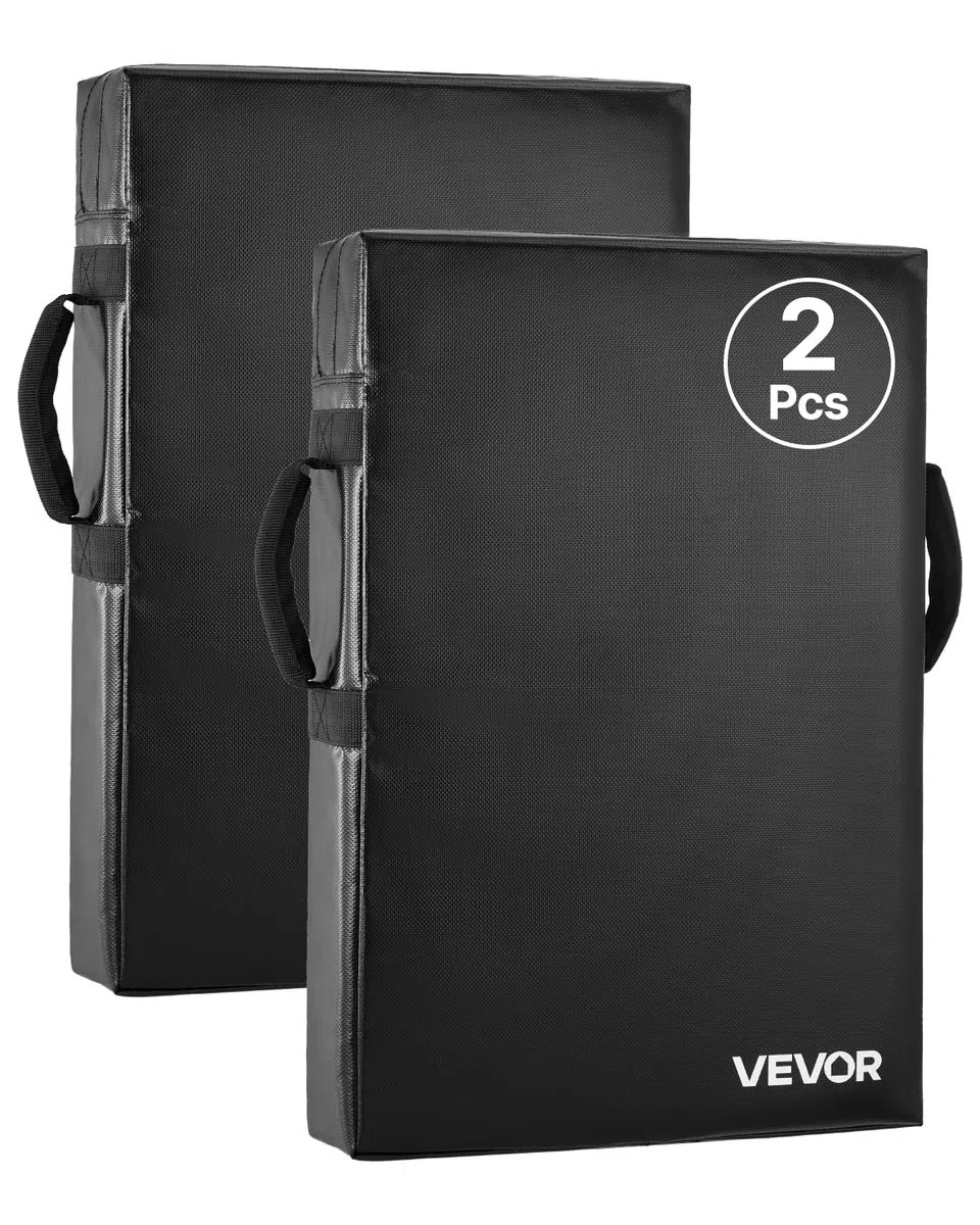 VEVOR Maniquí de Bloqueo para Fútbol Americano, Almohadilla Protectora con Asas, Esponja Alta Densidad, Equipo de Entrenamiento Resistente para Hockey, Lacrosse, Negro, 2 uds, 600 x 405 x 240 mm