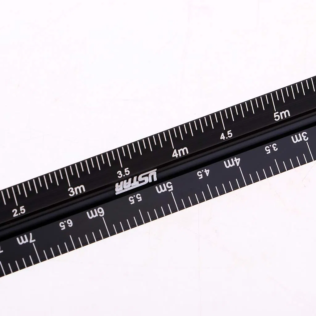 Regla de escala triangular modelo UA-90038 de 17 cm para 1/12 1/24 /1/32 1/35 1/48 1/72