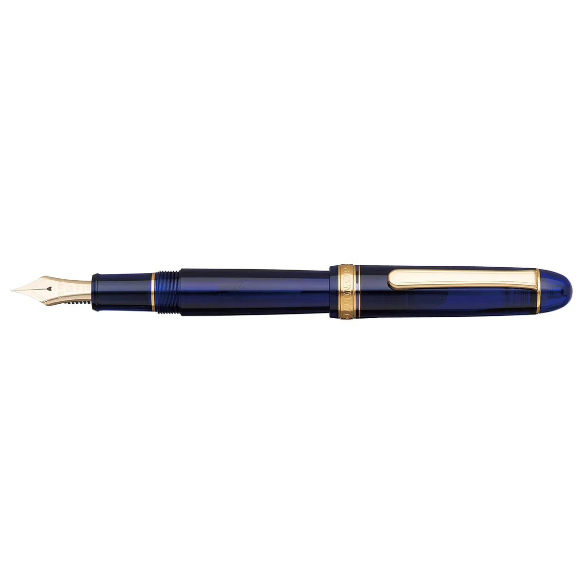 PLATINUM Pluma estilográfica japonesa #3776 Century Gold Trim Chartres Blue C/Azul/0,54-0,64 mm/Hecho a mano/pluma de oro de 14 quilates con caja de regalo PNB15000-51C