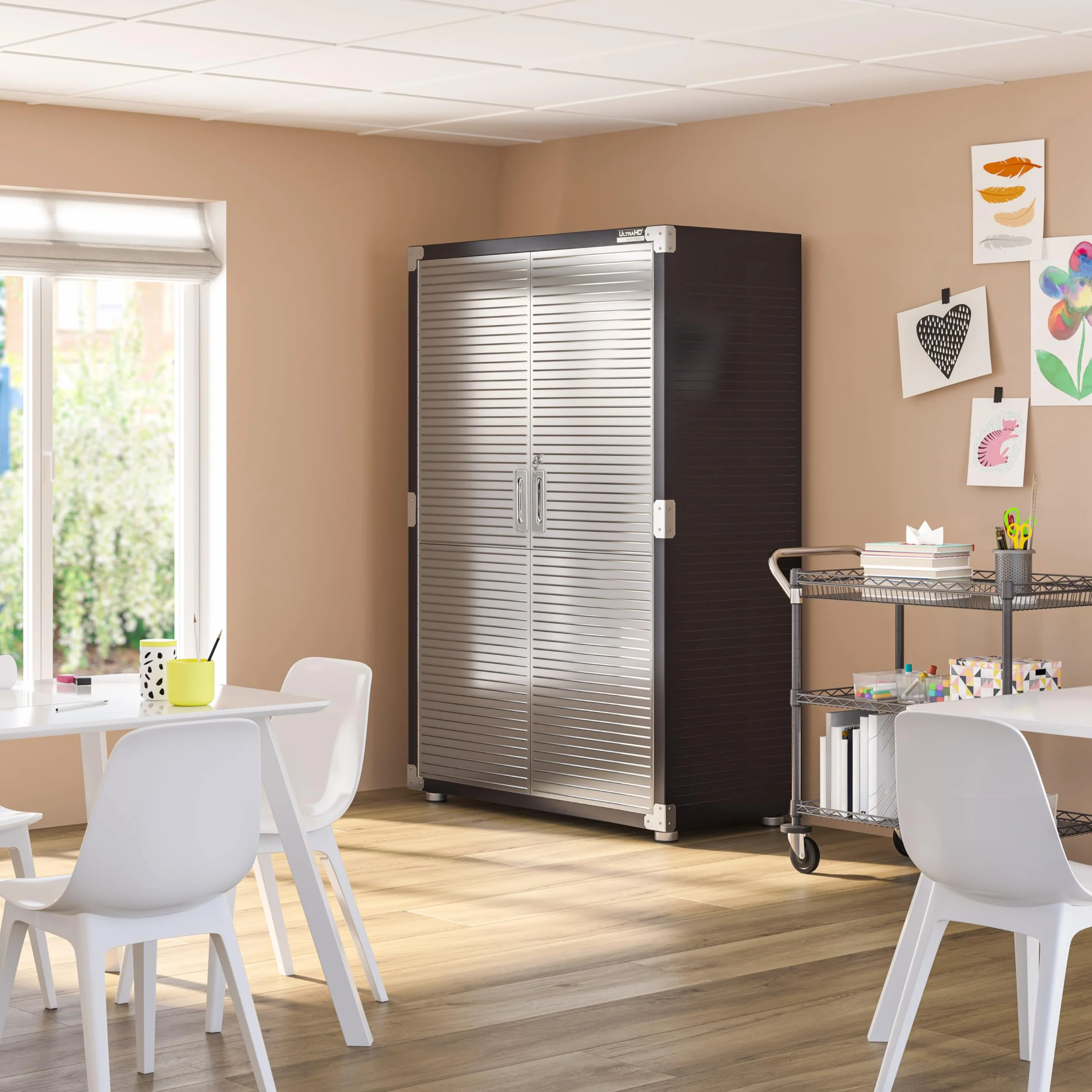 Seville Classics UltraHD Mega Gabinete de Almacenamiento 121,9 x 60,9 x 182,9 cm Grafito